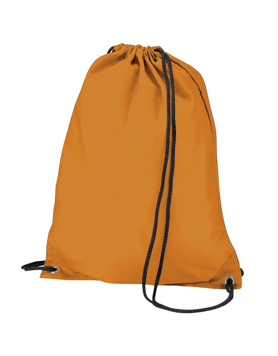 BagBase Budget Water Resistant Sports Gymsac Drawstring Bag (11L) (Pack of 2) - Orange