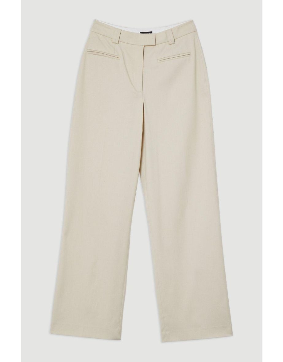 Soft Structured Tailored Wide Leg Trousers - 3