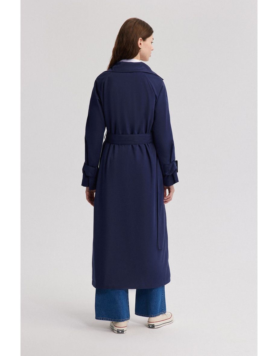 TOKA DETAYLI OVERSIZE TRENÇKOT - 4