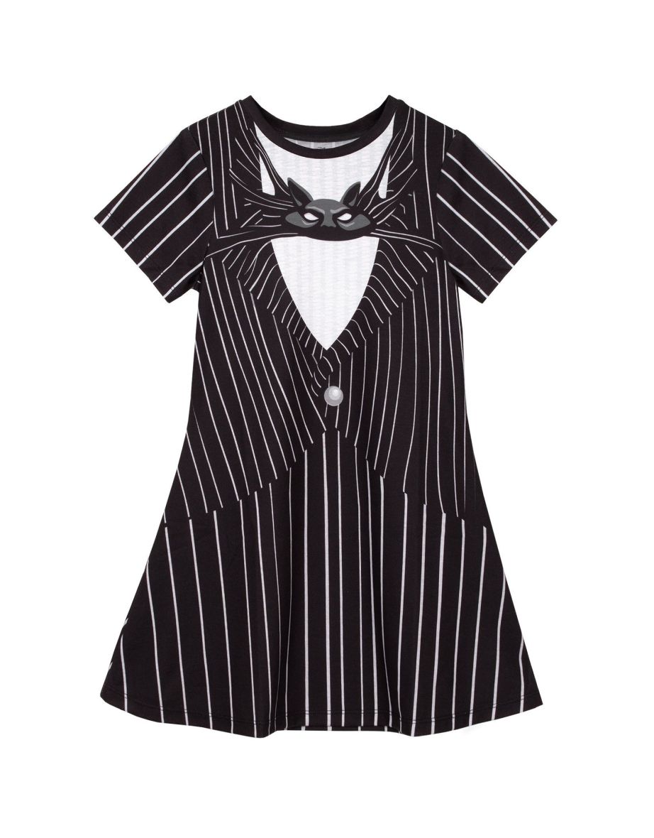 Nightmare Before Christmas Girls Jack Skellington Costume Dress - Black/White