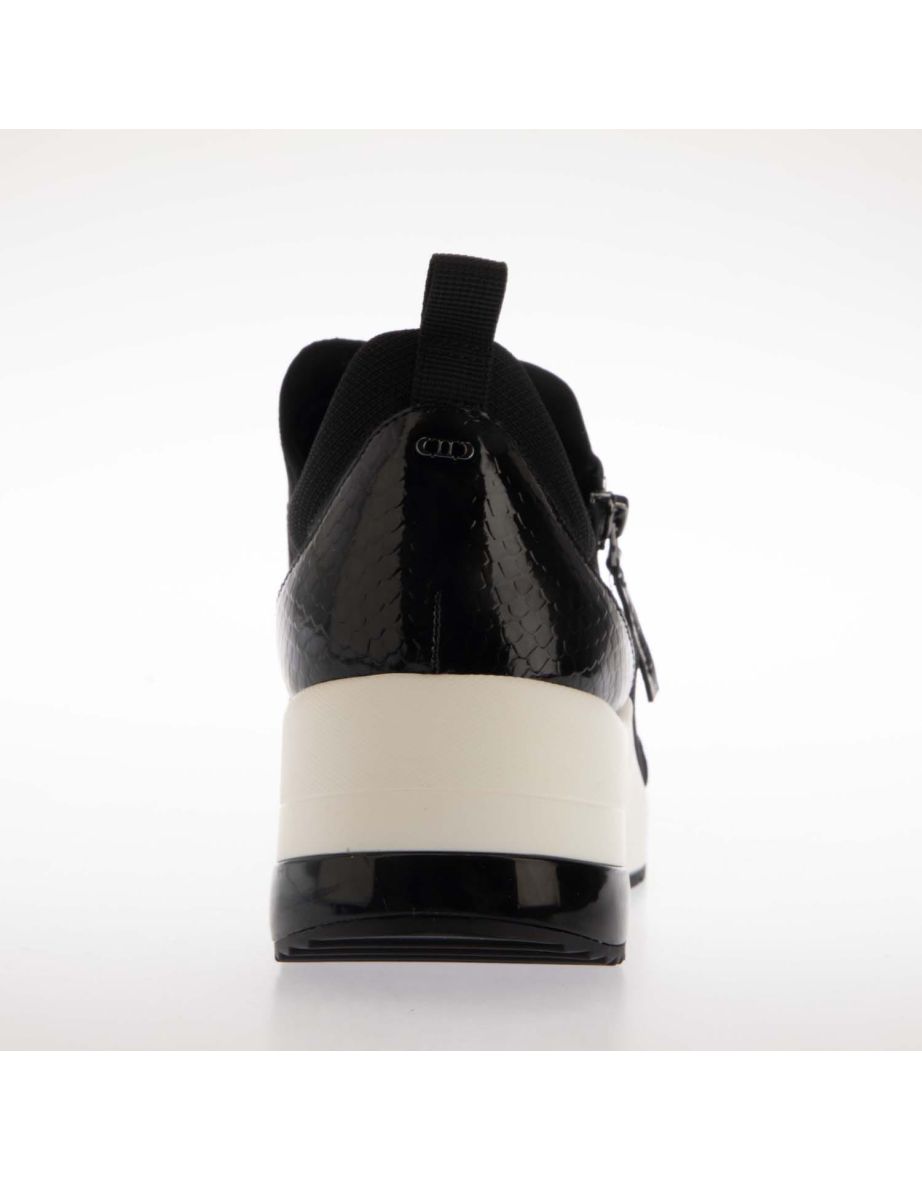 Women's Dune London Ellens Heel-Clip Wedge Trainers in Black - 6