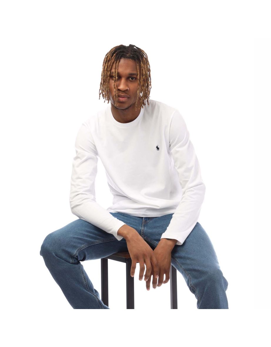 Men's Polo Ralph Lauren Lightweight Long Sleeve T-Shirt in White - 3
