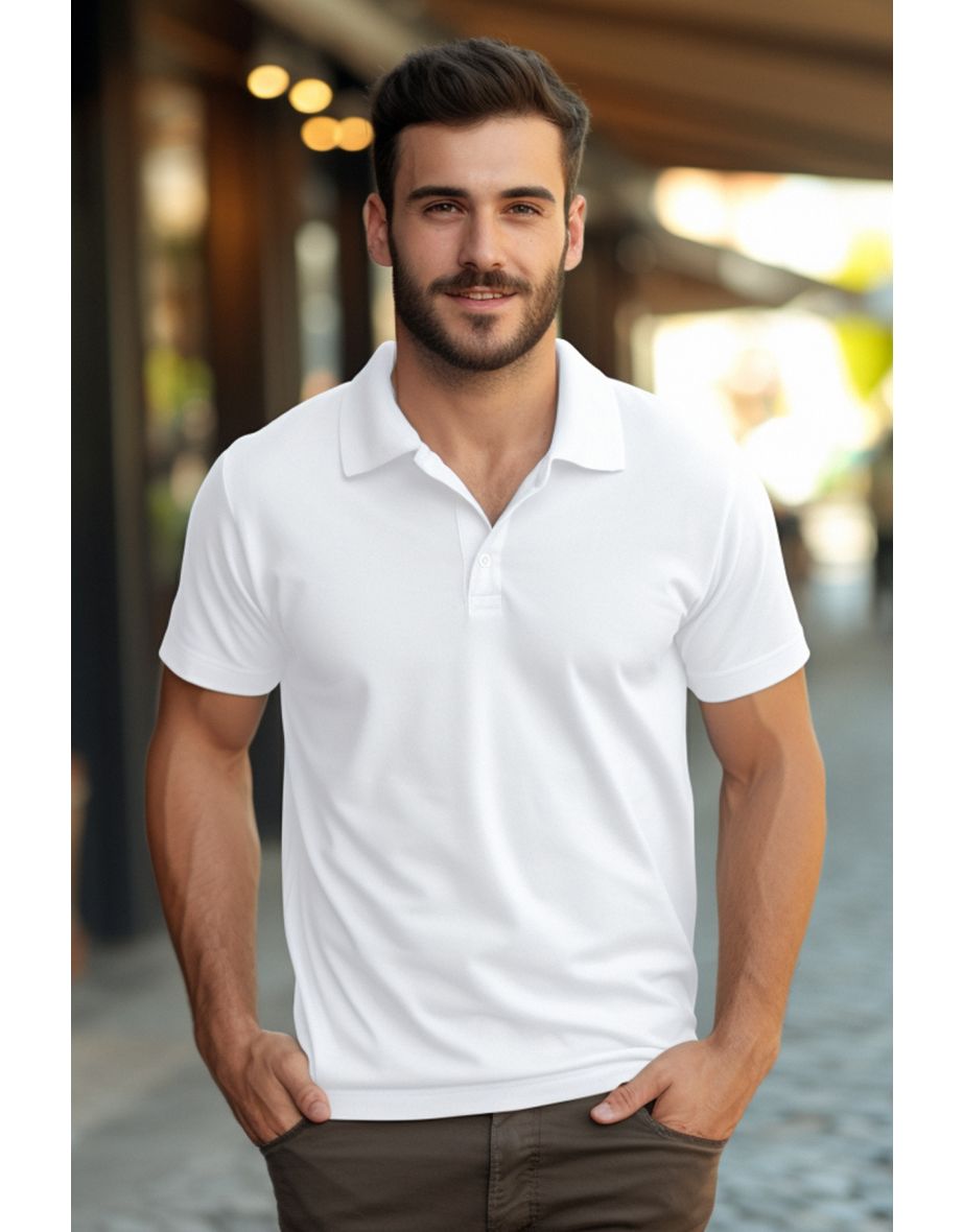 Polo T-shirt - White - Slim fit - 6