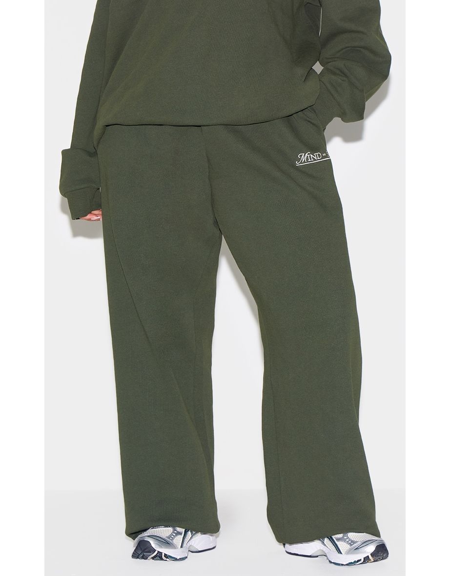 Forest Green Mind & Soul Premium Print Straight Leg Joggers - 7