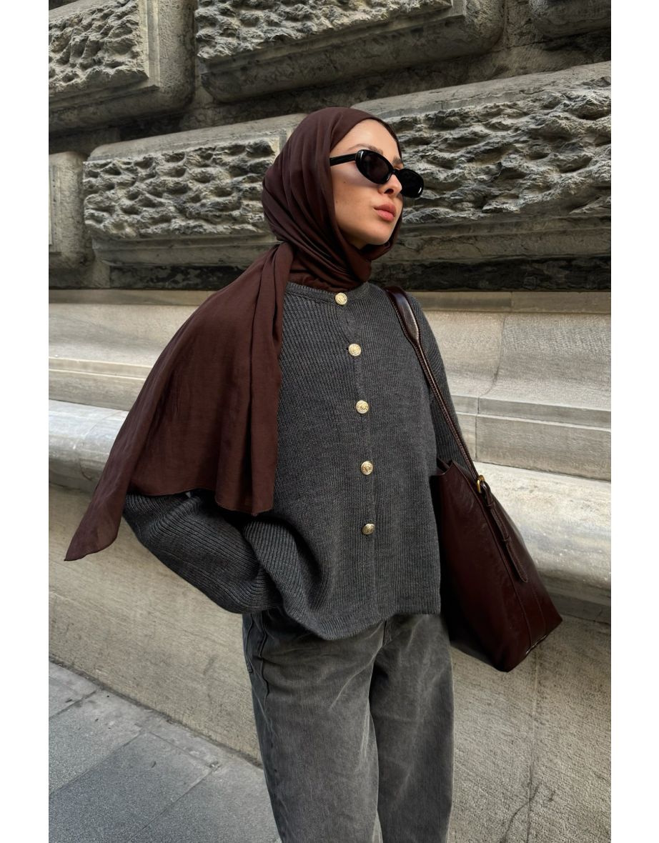 SHORT CARDIGAN WITH GOLD BUTTONS - 5