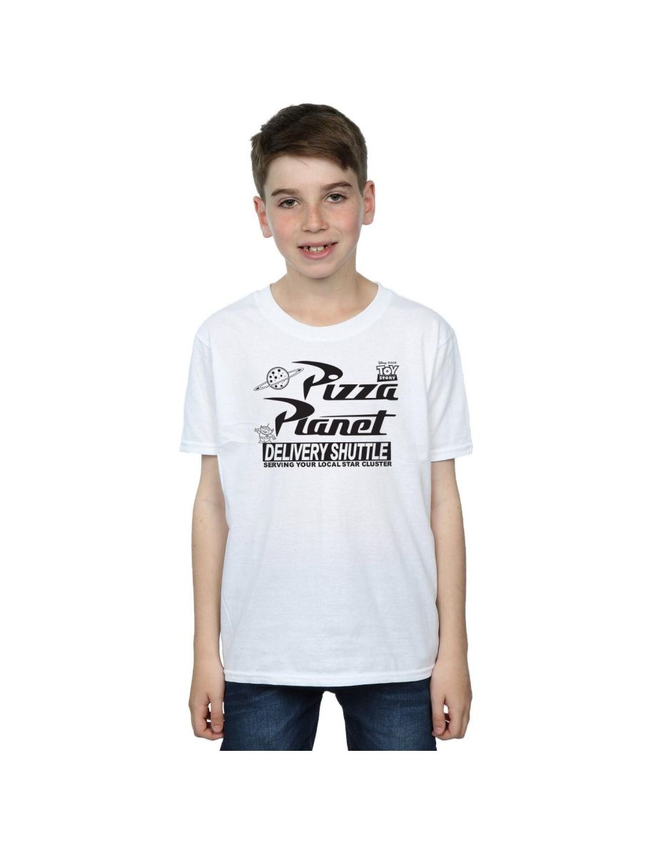 Disney Boys Toy Story Pizza Planet Logo T-Shirt - White
