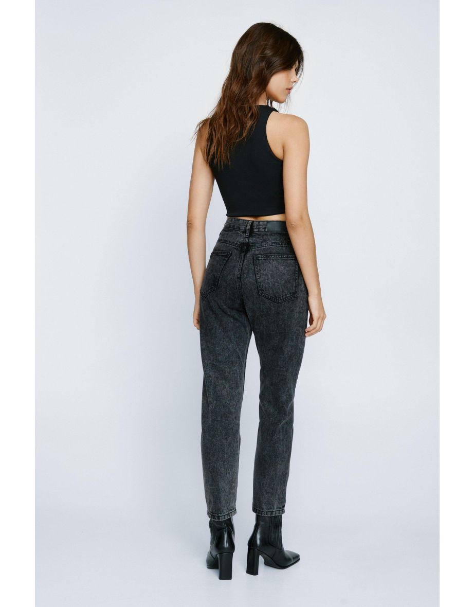 Organic Denim High Waisted Mom Jeans - 3