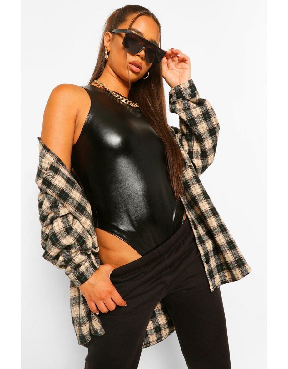 Oversized Checked Shirt - black - 3