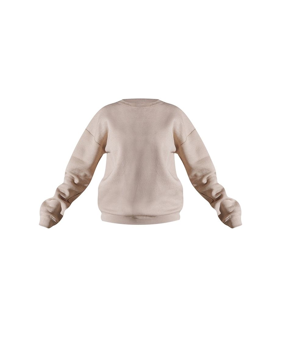 Sand Oversized Fitting Plain Sweatshirt - 4
