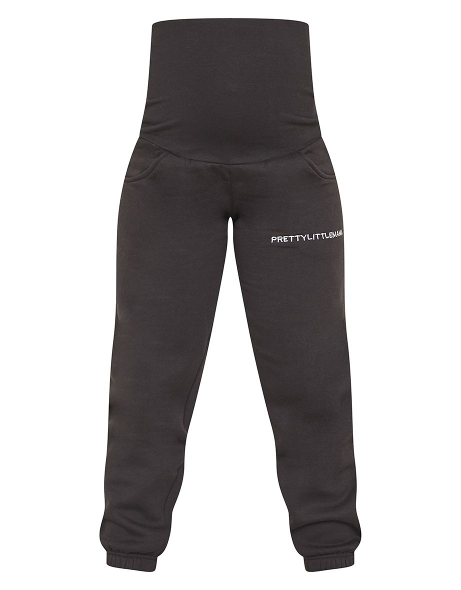 Maternity Black Embroidered Pretty Little Mama Joggers - 4