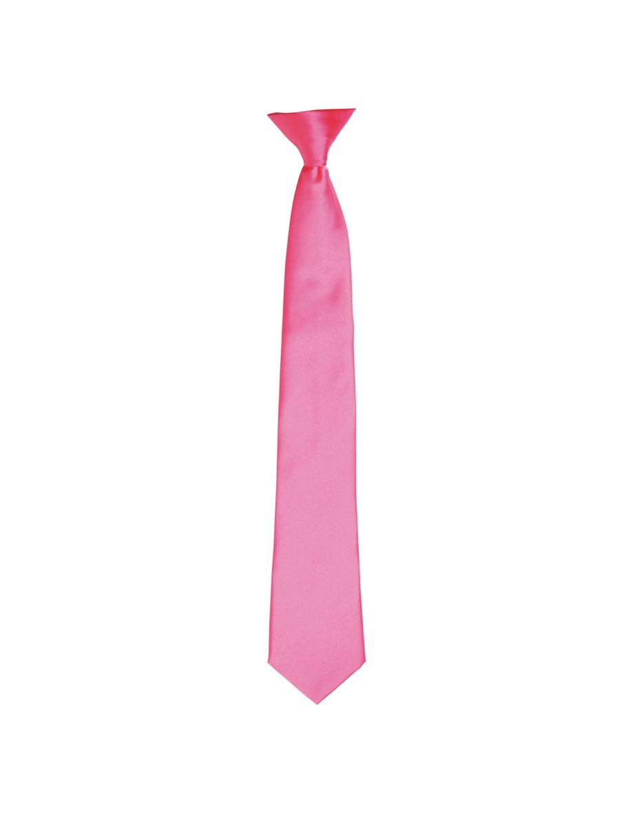 Premier Colours Mens Satin Clip Tie - Fuchsia