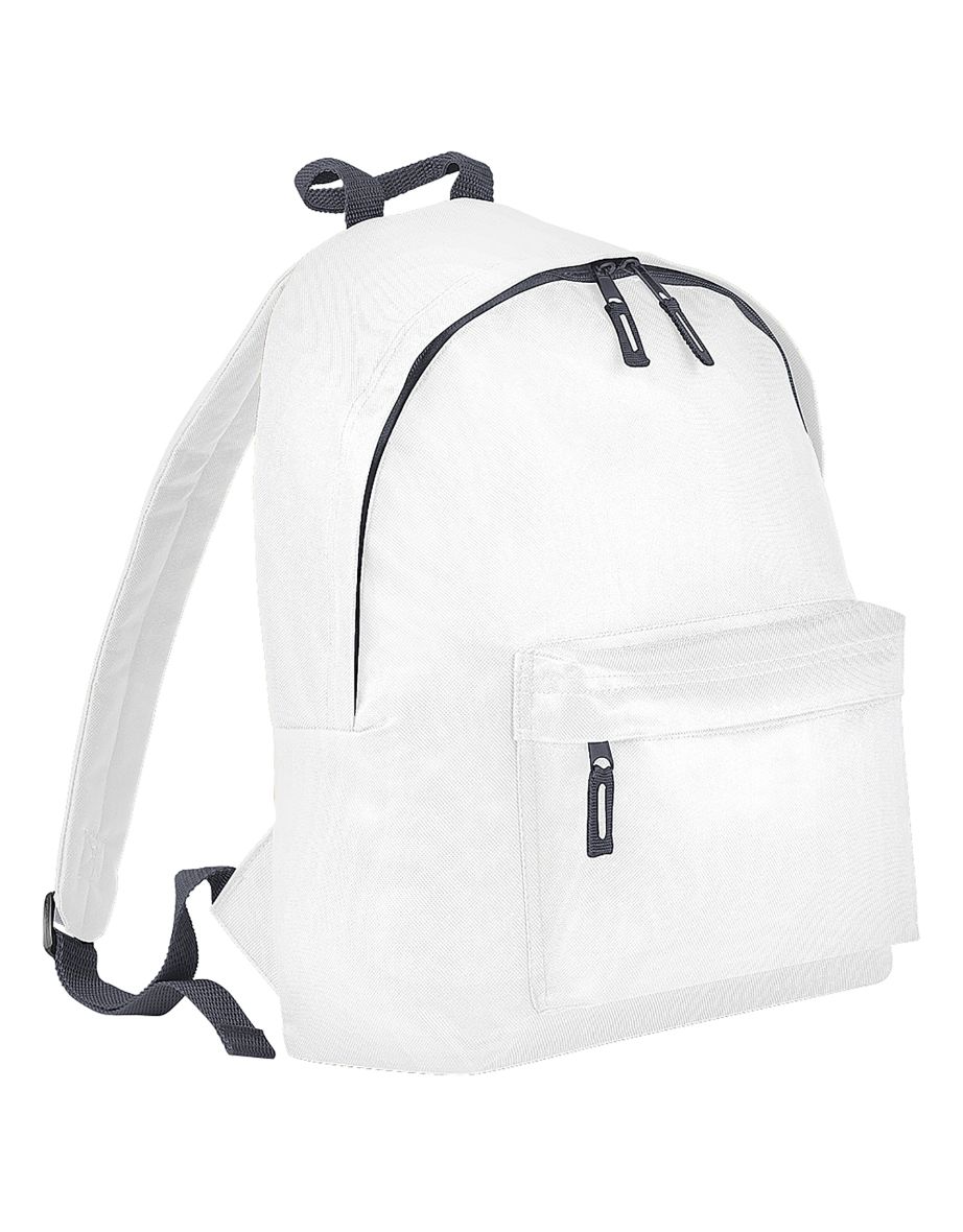 Bagbase Fashion Backpack / Rucksack (18 Litres) - White/Graphite