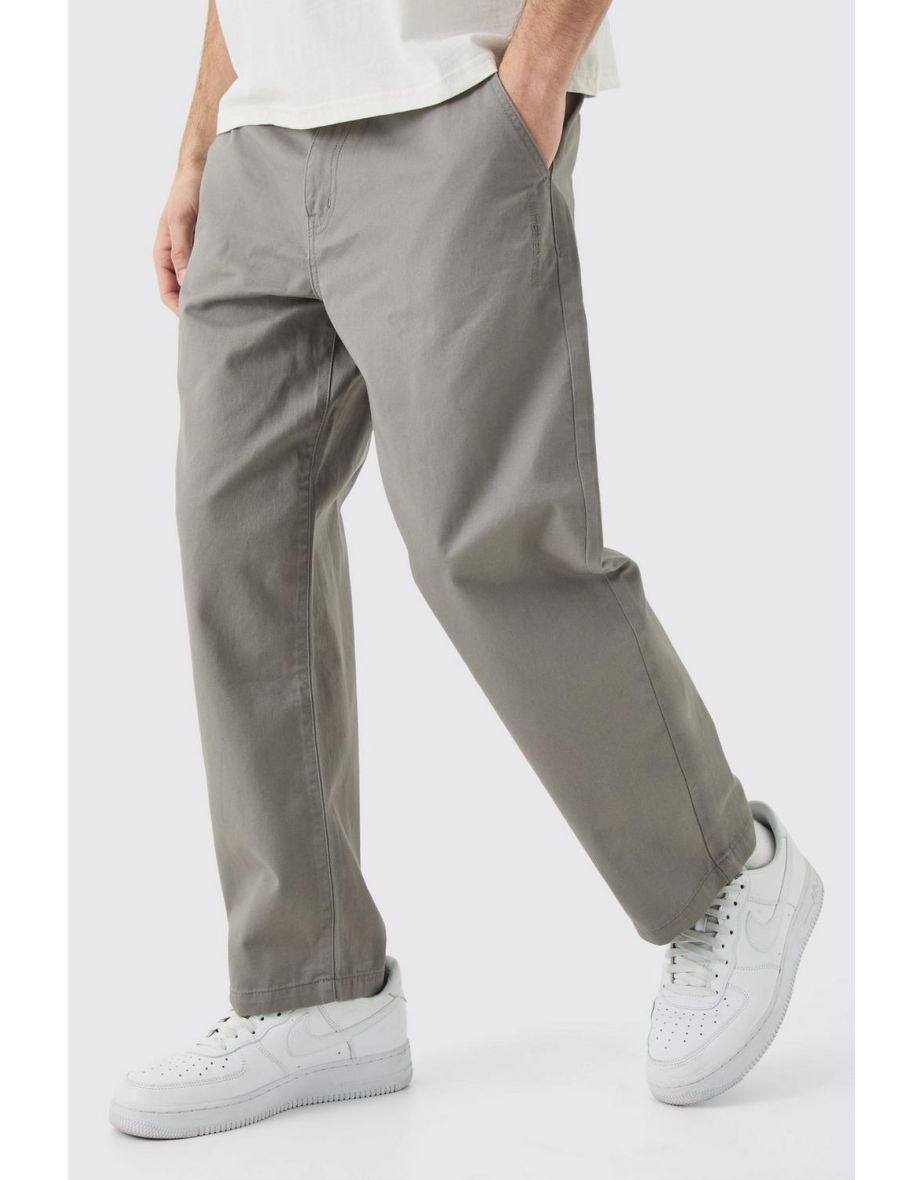 Shop Fixed Waist Branded Skate Cropped Chino Trouser grey Online in Bahrain VogaCloset