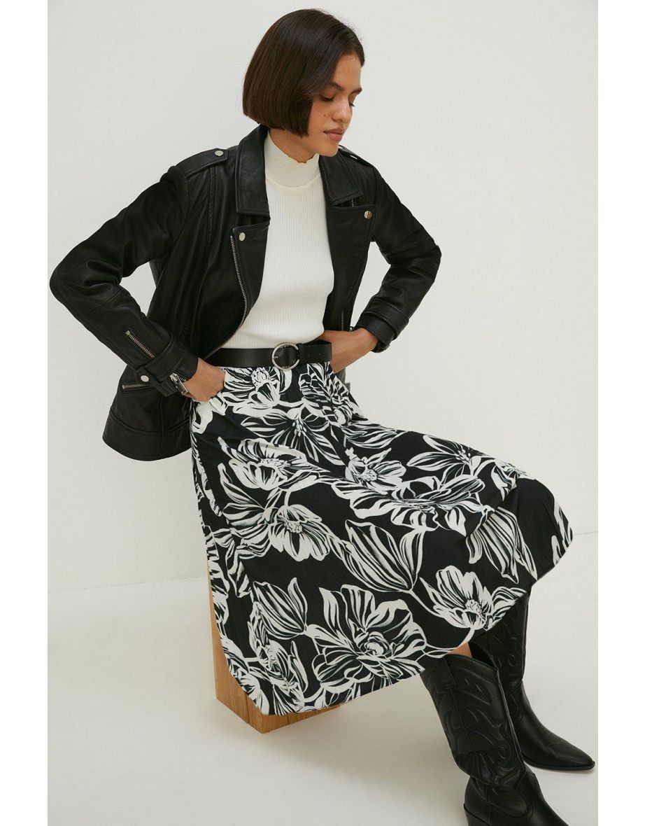 Black pleated midi skirt oasis sale