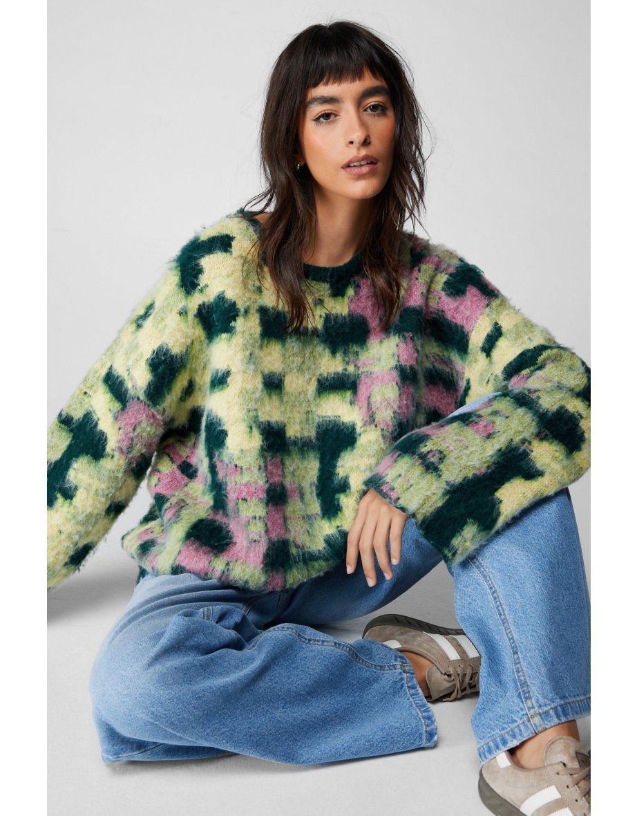 Plaid shop oversized sweater