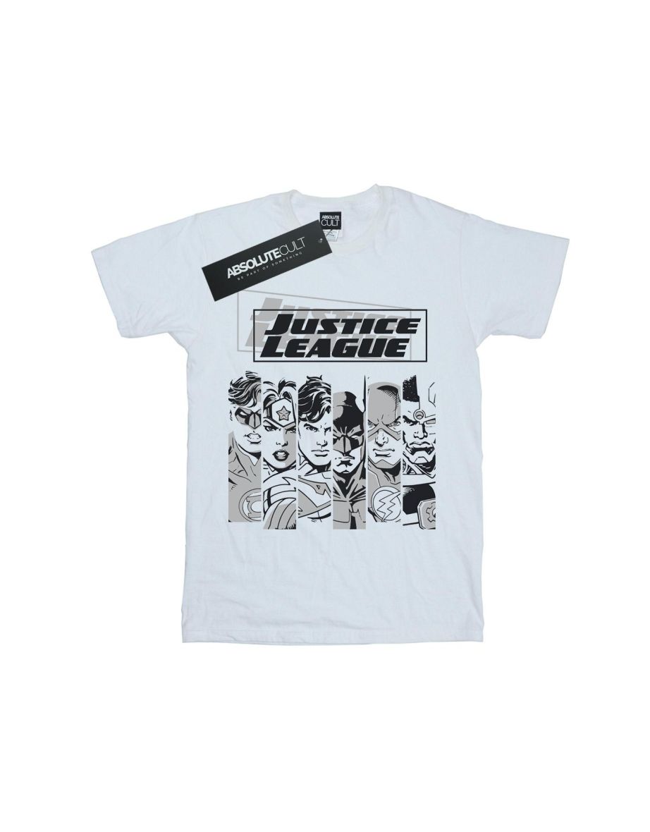 DC Comics Mens Justice League Stripes T-Shirt - White - 1