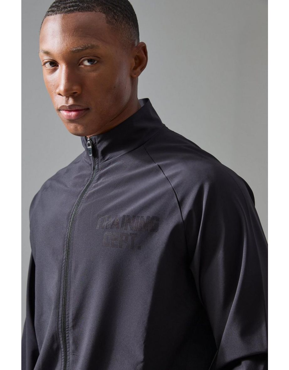 Active Training Dept Panelled Funnel Neck Jacket - black - 2