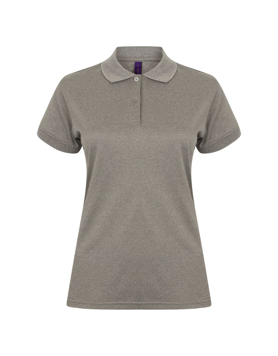 Henbury Womens/Ladies Coolplus® Fitted Polo Shirt - Heather Grey