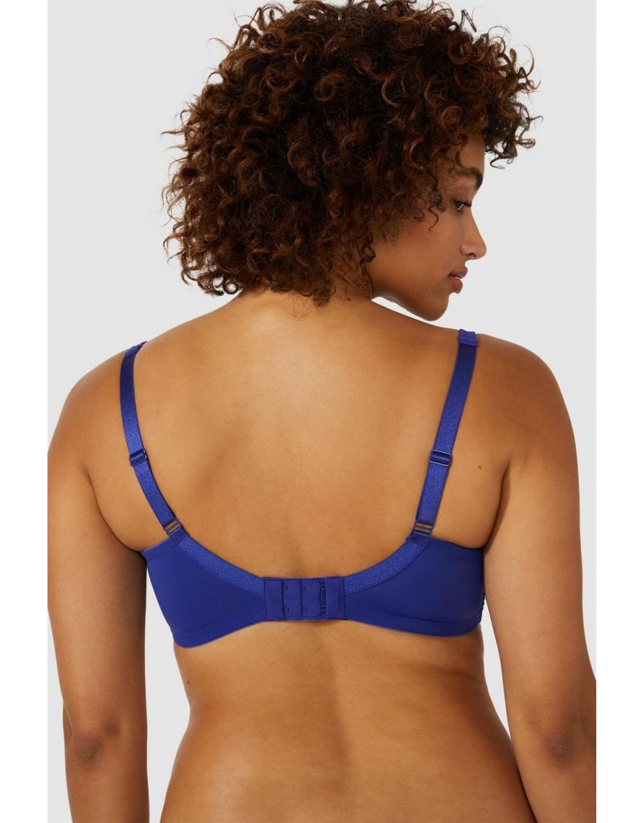 DD+ 2pp Moulded Lace Wing T-shirt Bra - mid navy - 3