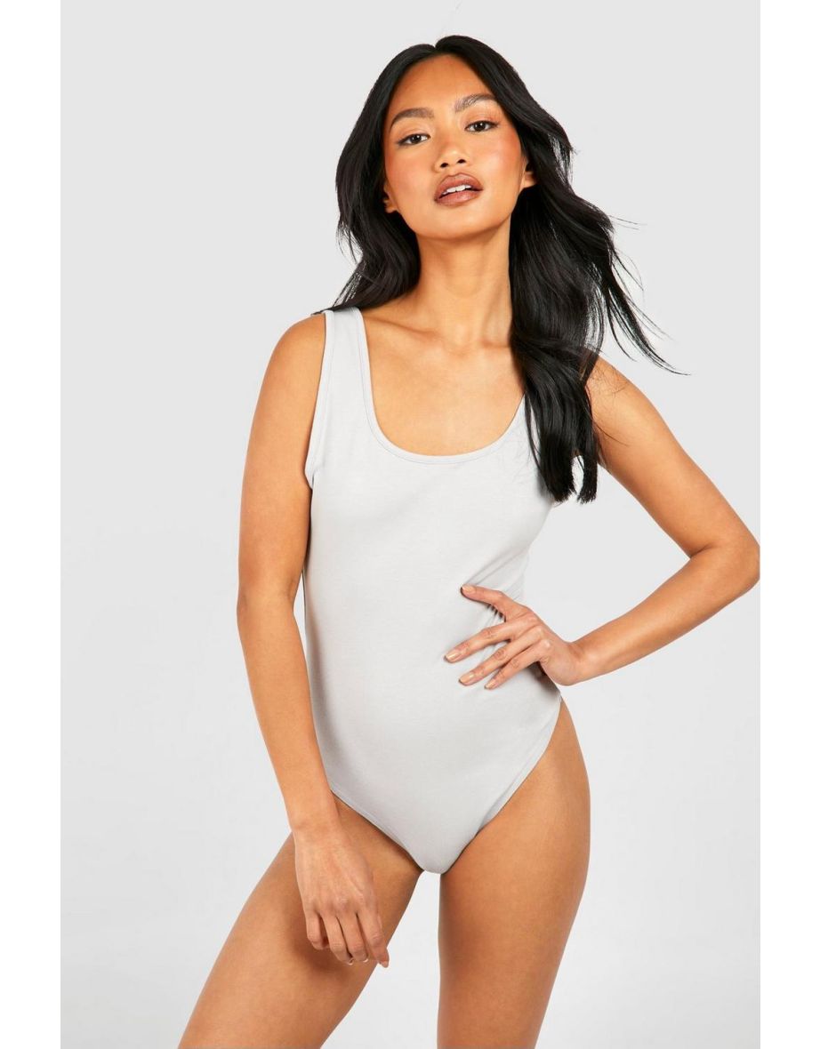 Premium Super Soft Strappy Bodysuit - light grey - 3