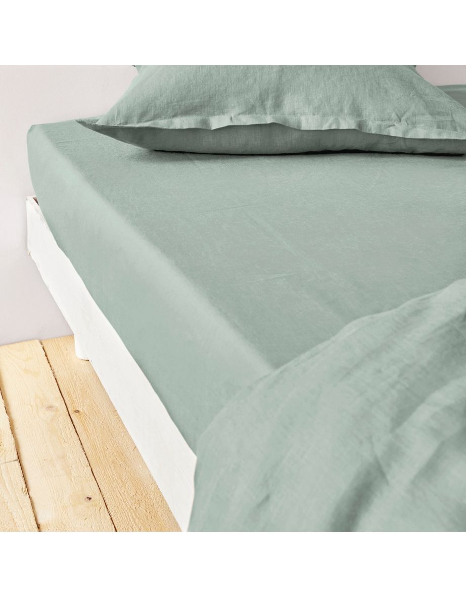 Washed Linen Fitted Sheet