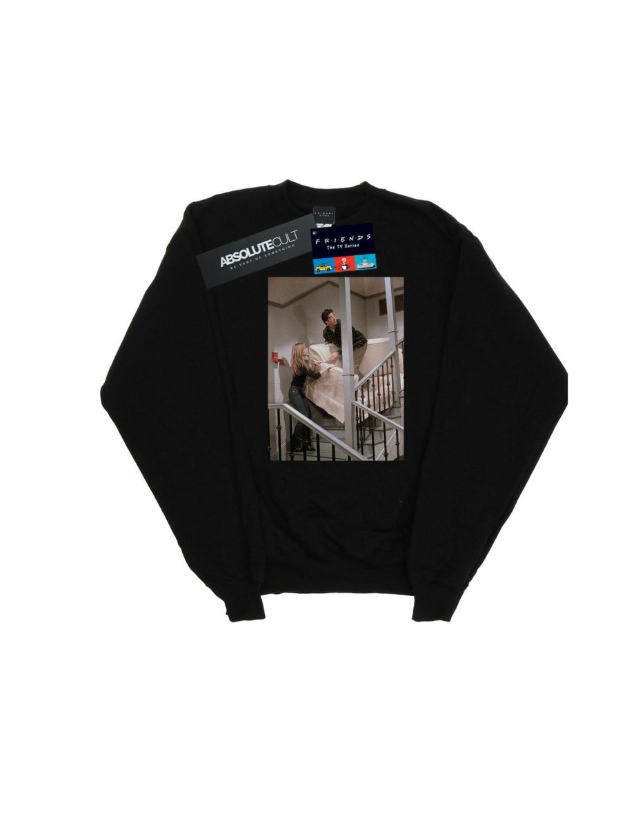 Friends Boys Sofa Stairs Photo Sweatshirt - Black