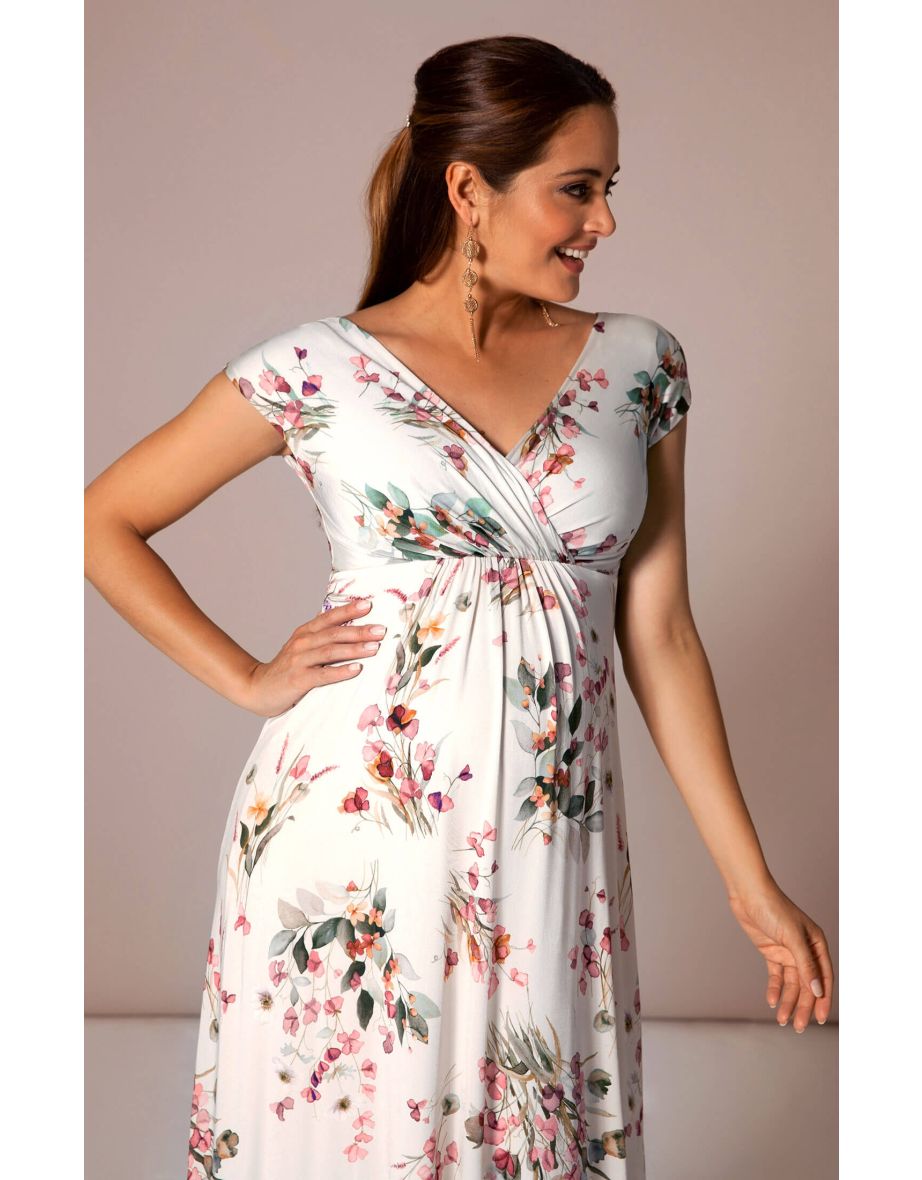 Francesca Maxi Maternity Dress Petal Pink Floral - 4