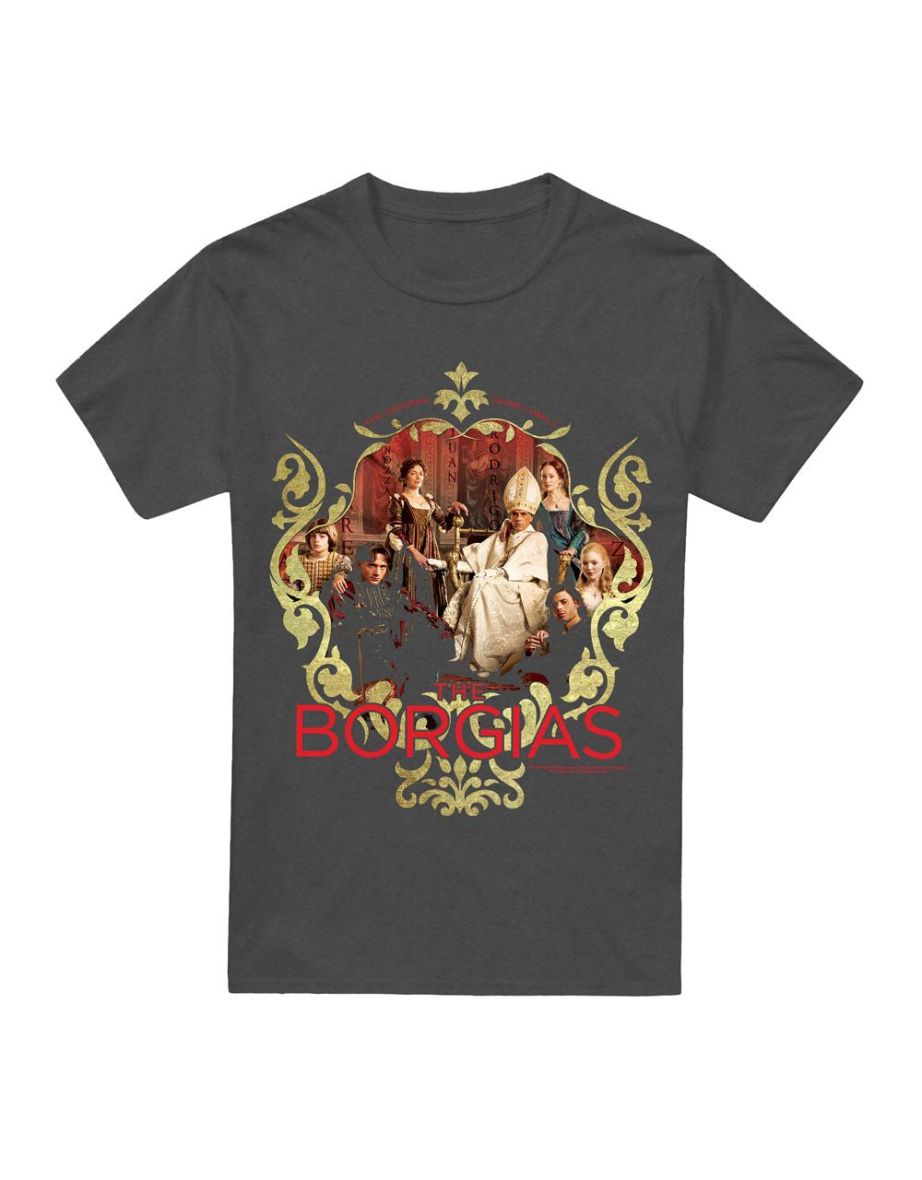 The Borgias Unisex Adult Family Portrait T-Shirt - Charcoal