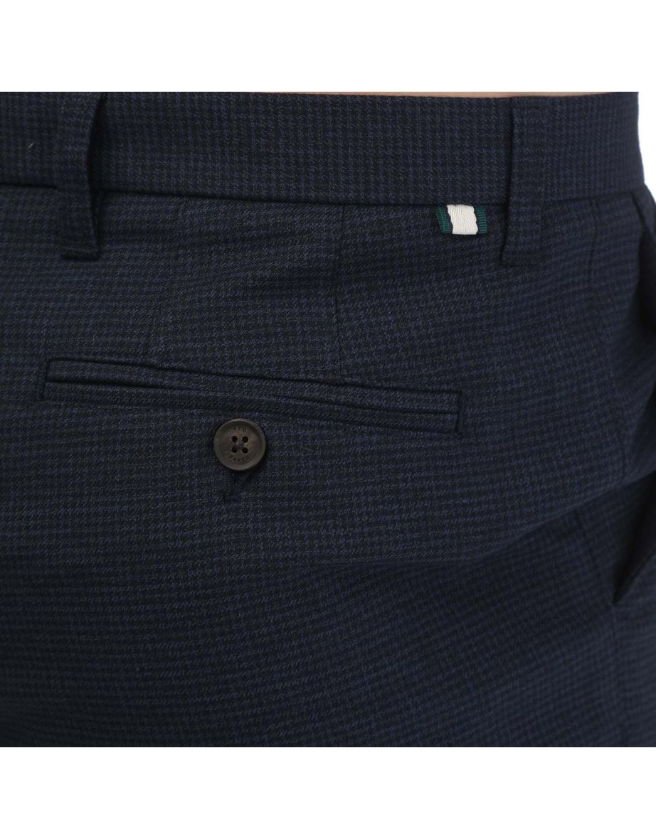 Men's Ted Baker Ziyech Slim Fit Houndstooth Chino Trousers in Blue - 2