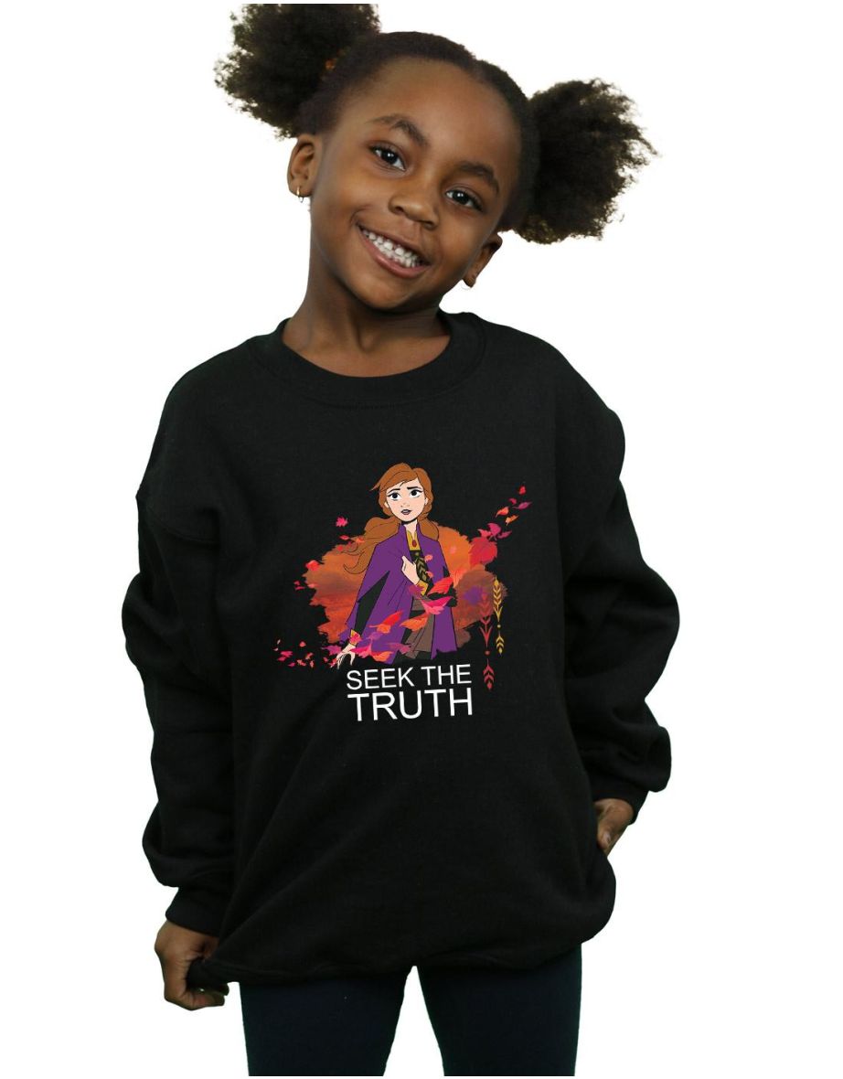 Disney Girls Frozen 2 Anna Seek The Truth Wind Sweatshirt - Black