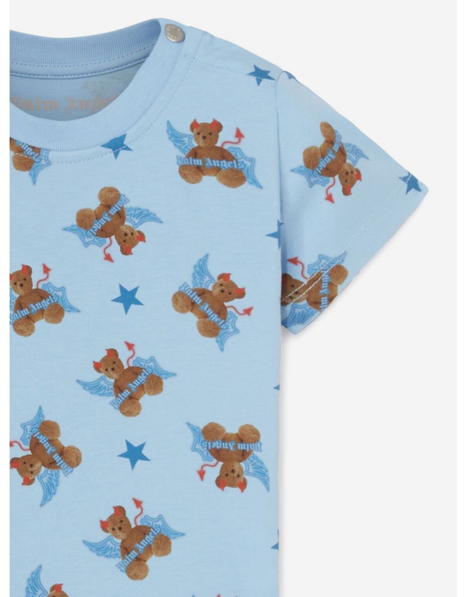Palm Angels Baby Boys Bear Devil T-Shirt in Blue - 3