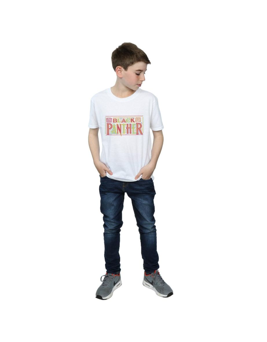 Marvel Boys Black Panther Tribal Logo T-Shirt - White