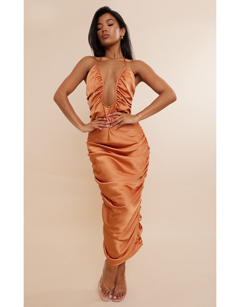 Orange shop midaxi dress