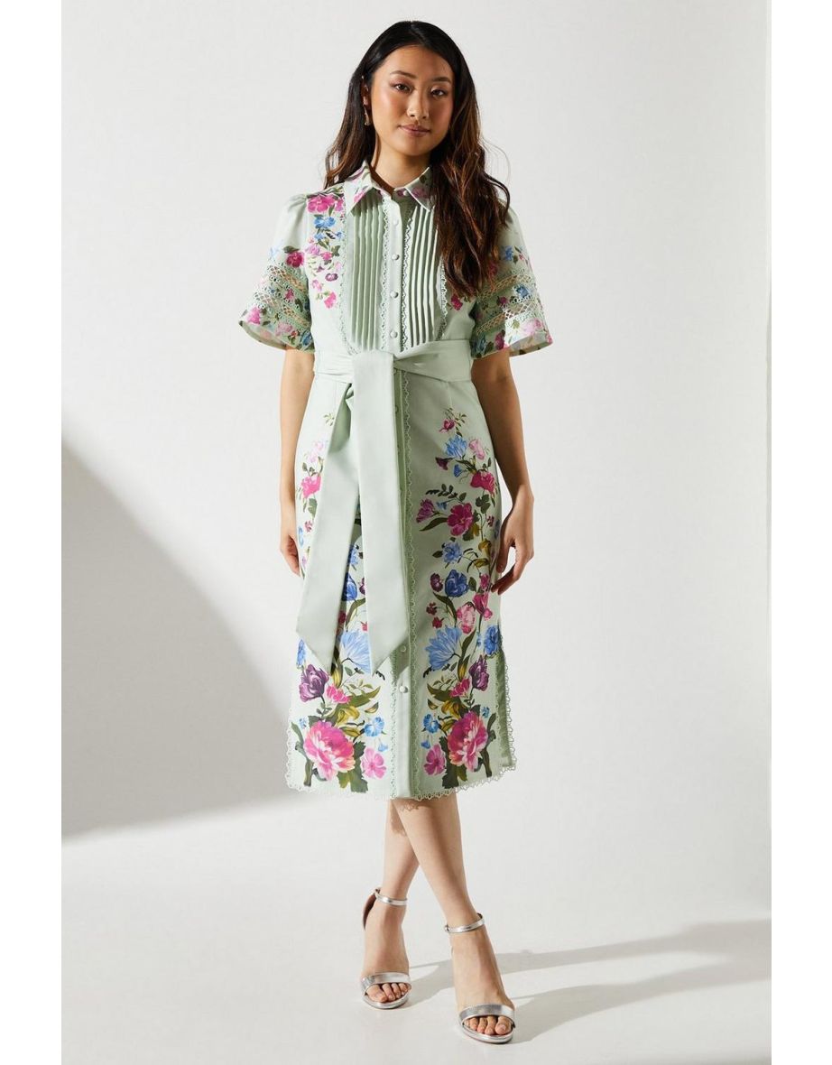 lace Trim Full Sleeve shirt Dress