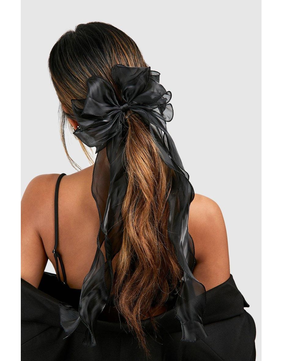 Organza Hair Bow - black