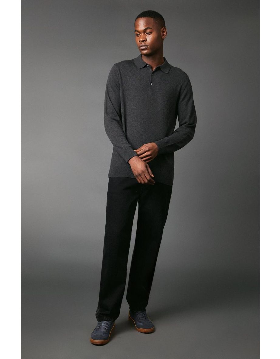 Premium Pure Cotton long Sleeve Knitted Polo