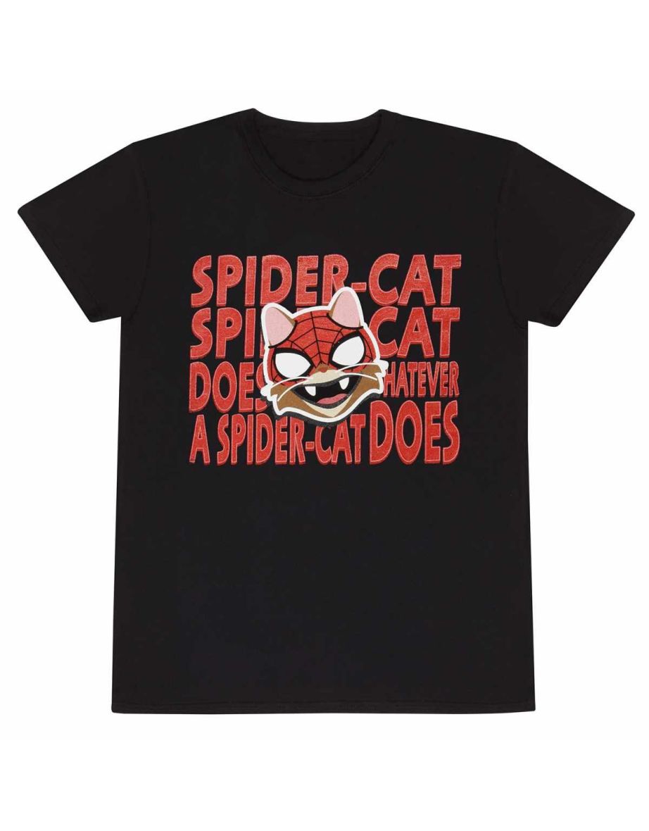Spider-Man Unisex Adult Spider-Cat T-Shirt - Black/Red