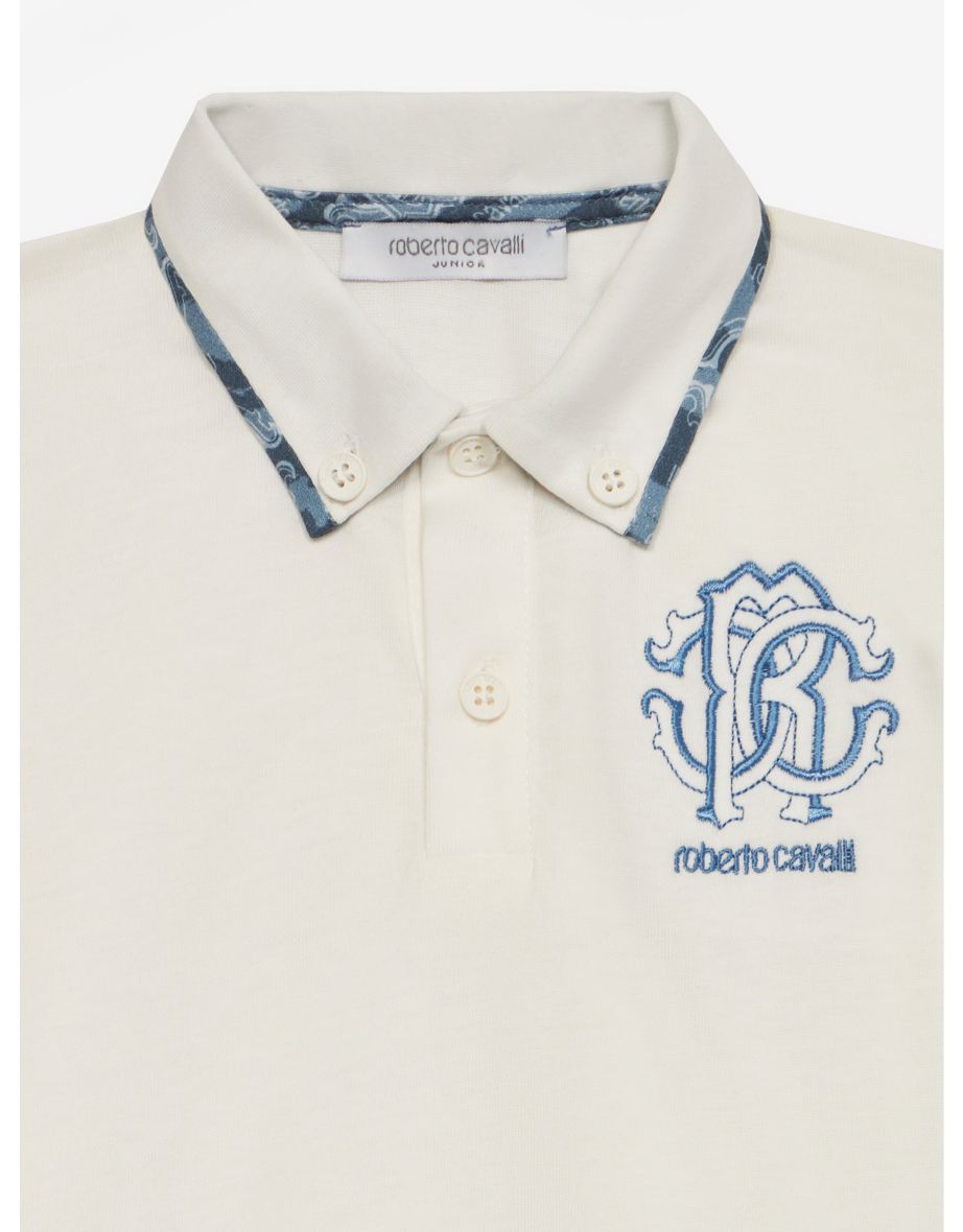 Baby Boys Logo Polo Shirt in White - 2