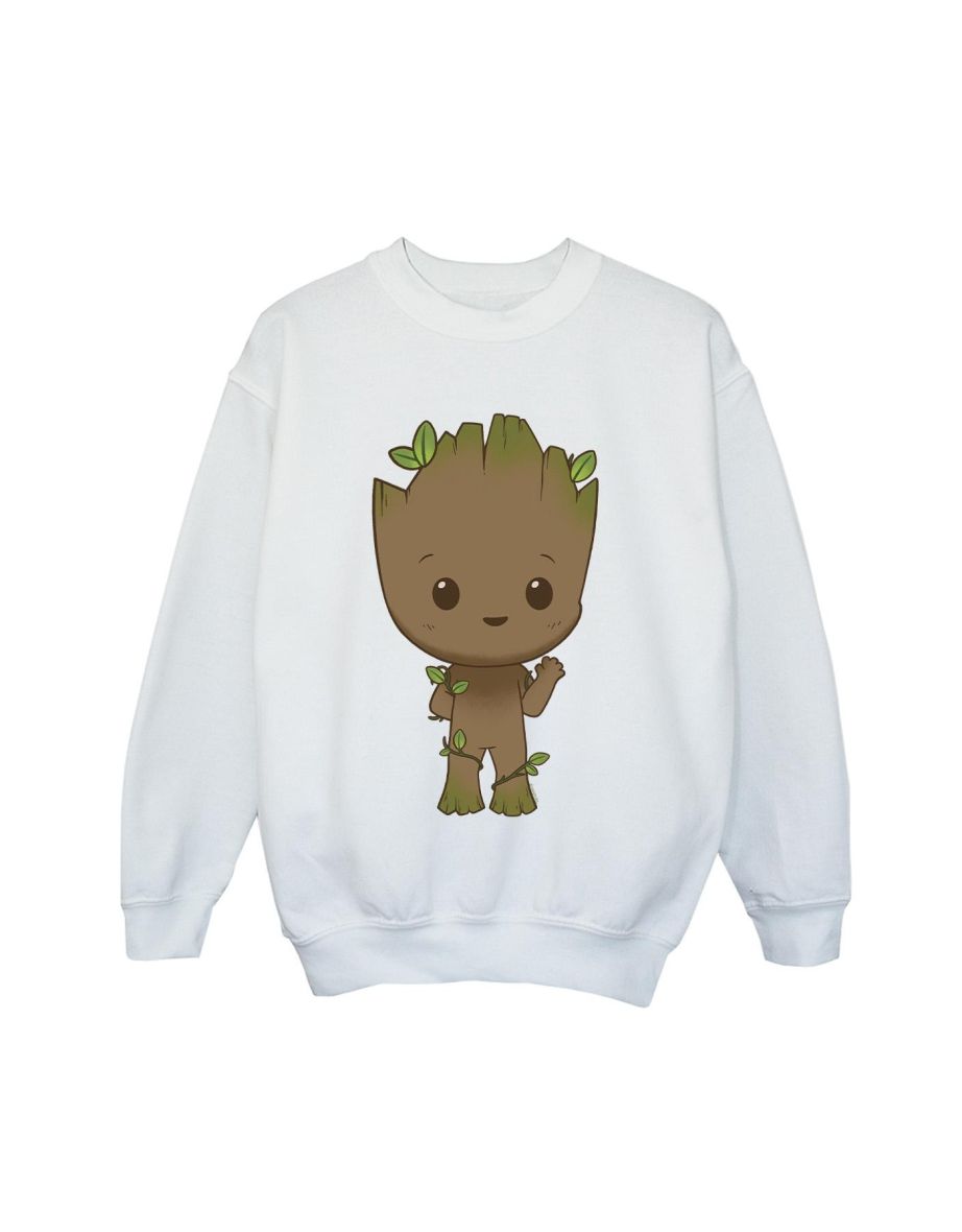 Marvel Boys I Am Groot Chibi Wave Pose Sweatshirt - White - 1