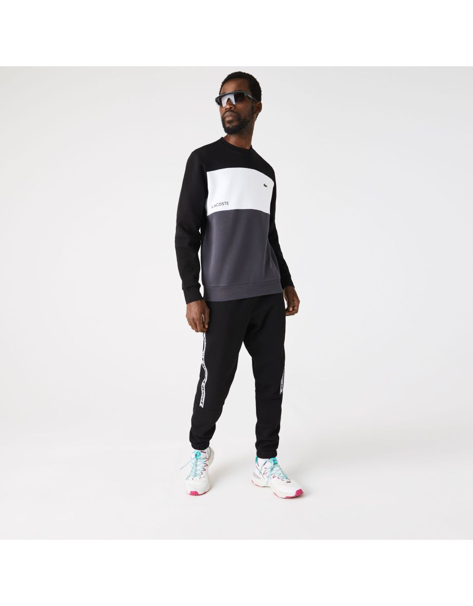 Men's Lacoste Colour Block Sweatshirt in Black - 7