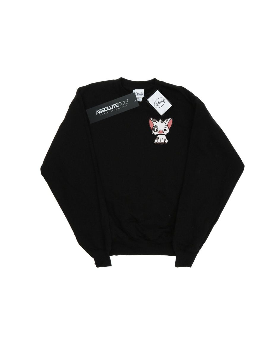 Disney Womens/Ladies Moana Pua The Pig Breast Print Sweatshirt - Black - 1
