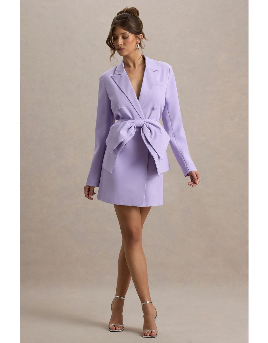 Prized | Lilac Tailored Blazer Dress With Bow