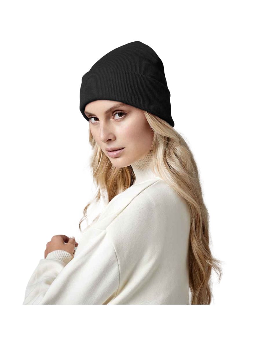 Beechfield Original Cuffed Organic Cotton Beanie - Black - 1