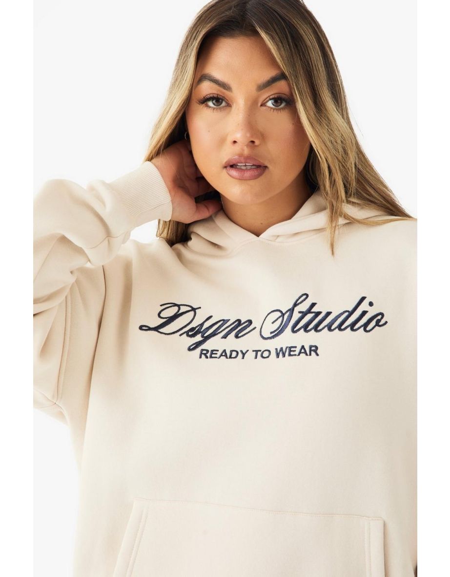 DSGN STUDIO EMBROIDERED SCRIPT OVERSIZED HOODIE - 3