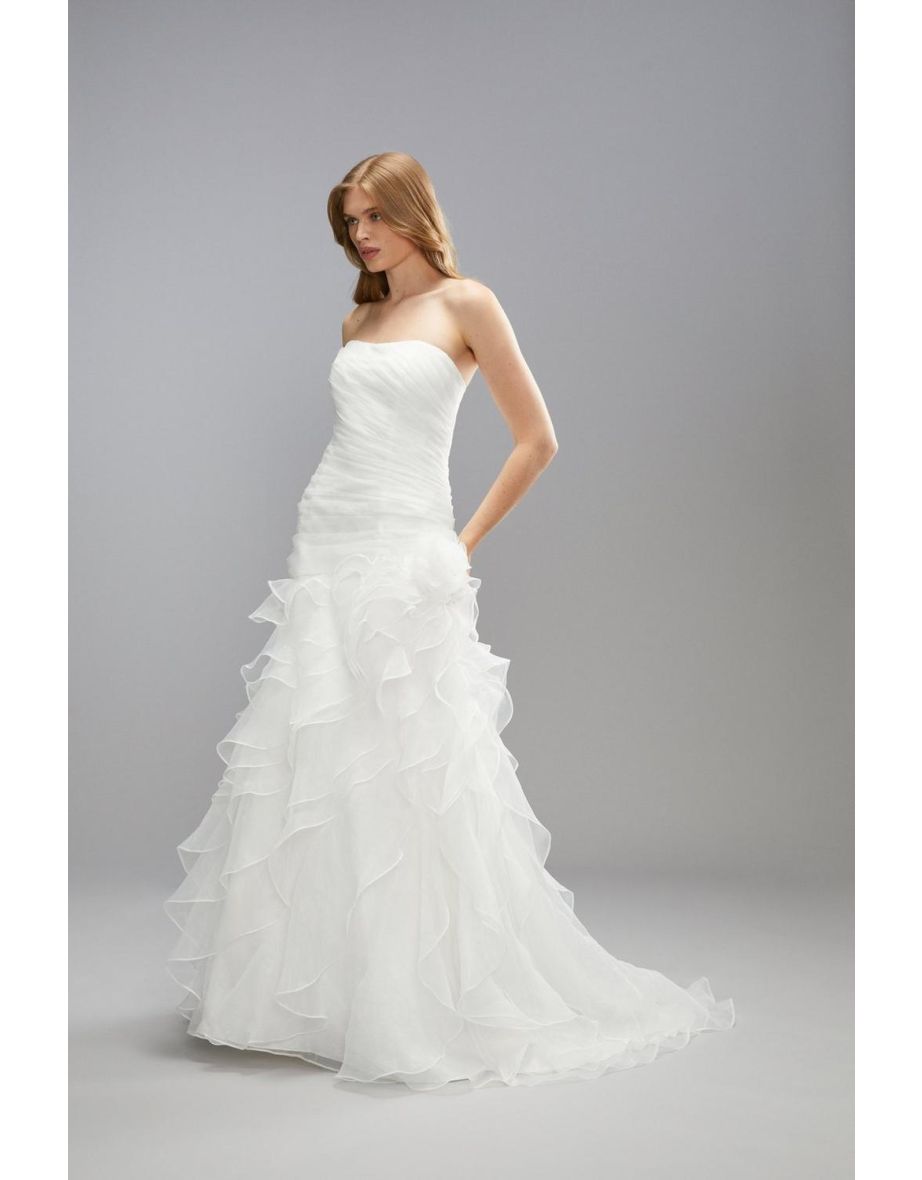 Statement Bandeau Ruffle Organza Wedding Dress