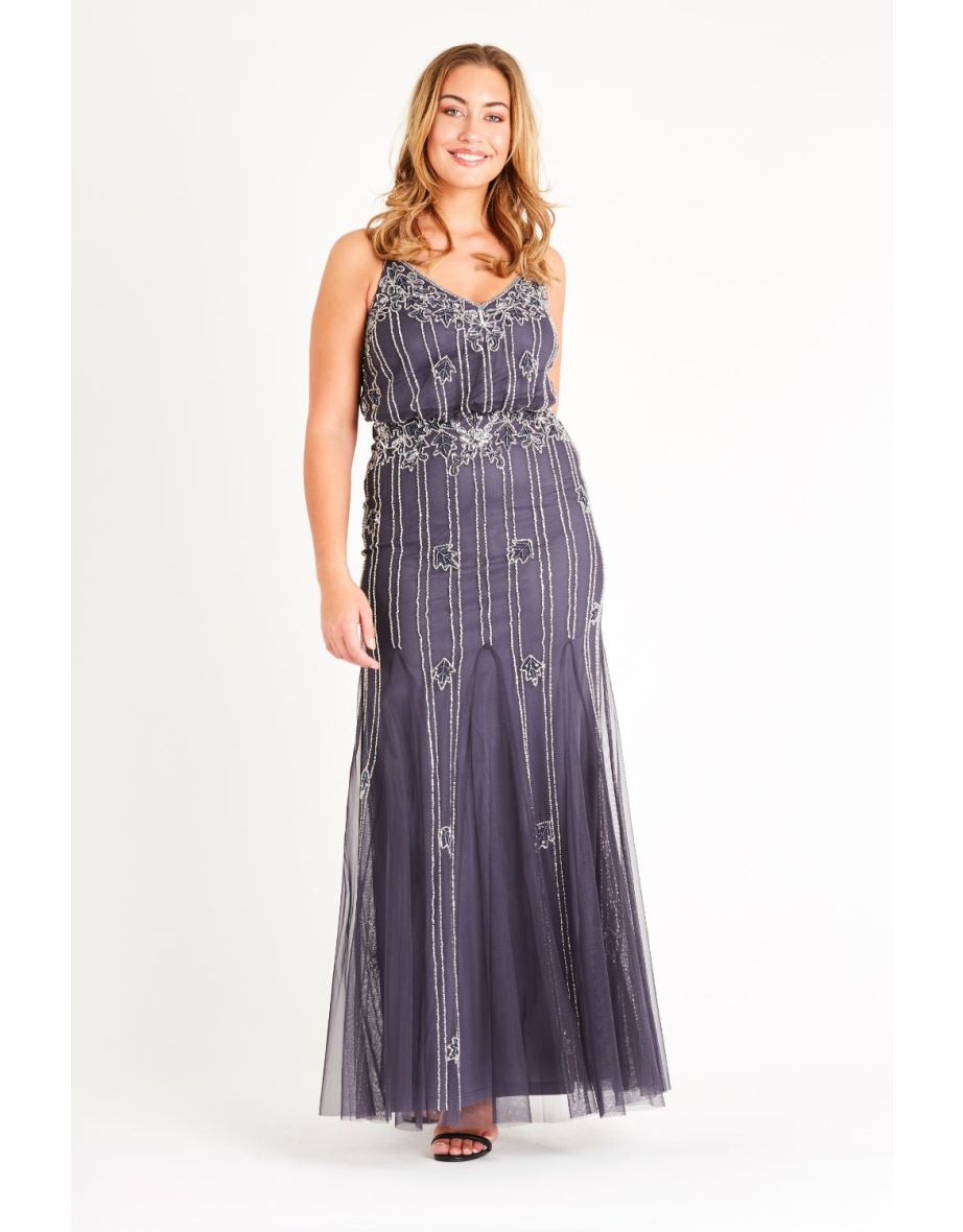 Keeva Charcoal Grey Bridesmaid Maxi Dress