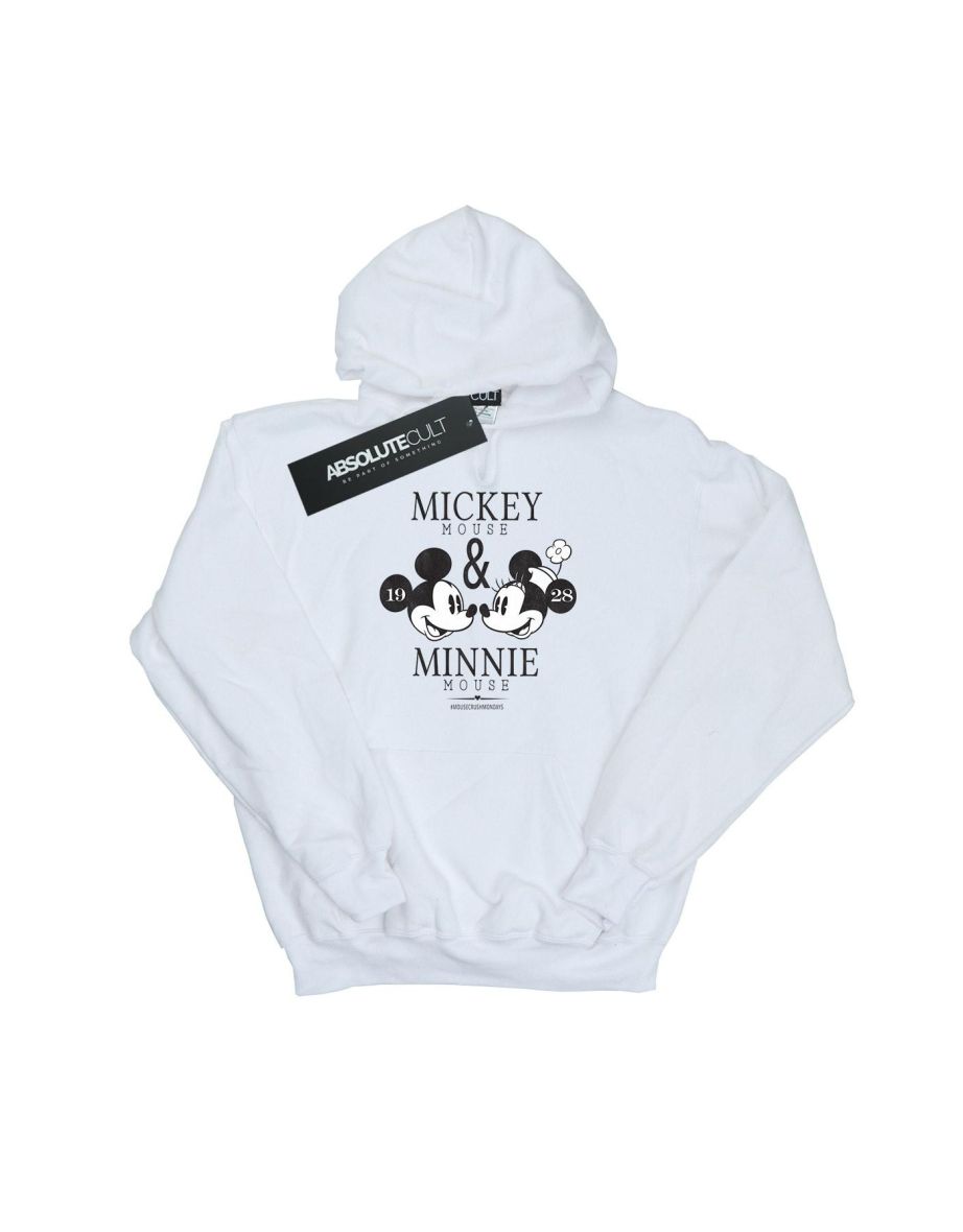 Disney Womens/Ladies Mickey And Minnie Mouse Mousecrush Mondays Hoodie - White - 1