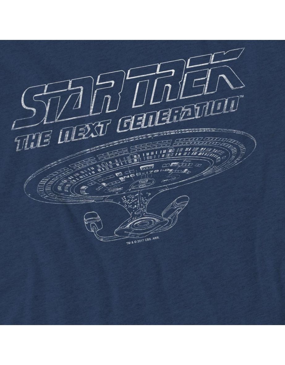 Star Trek Unisex Adult The Next Generation Enterprise T-Shirt - Navy - 3