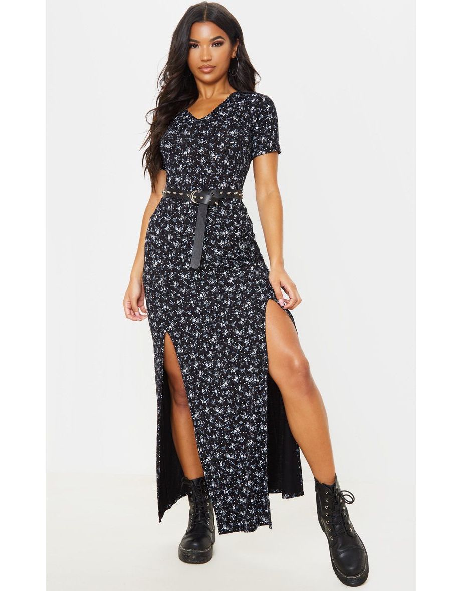 Ditsy print maxi dress best sale