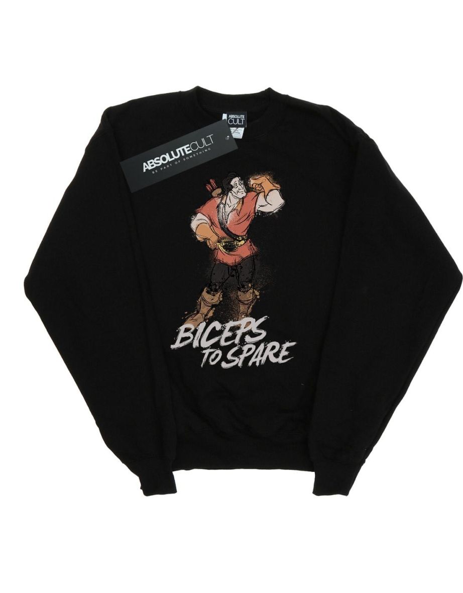 Disney Girls Beauty And The Beast Gaston Biceps To Spare Sweatshirt - Black